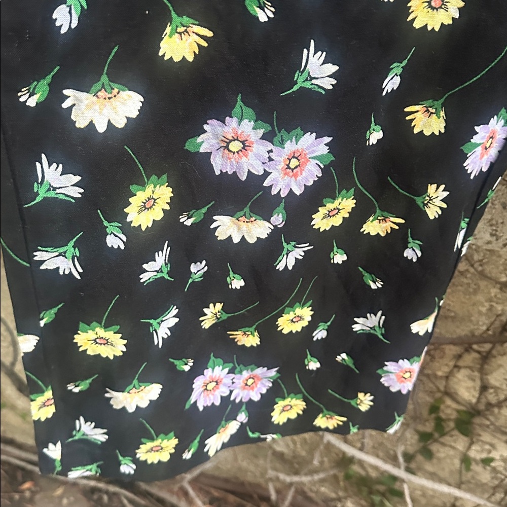 LOFT Black Floral Midi Skirt - Picture 4 of 5